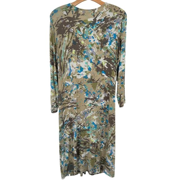 Cabi Long Sleeve V-Neck Dress Size Large  Jersey knit abstract pattern New - Picture 8 of 13